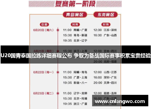 U20国青泰国拉练详细赛程公布 争取为备战国际赛事积累宝贵经验